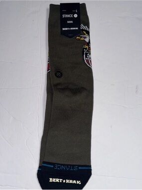 Stance Olive Bert & Krack Casual Socks with Crest Accent